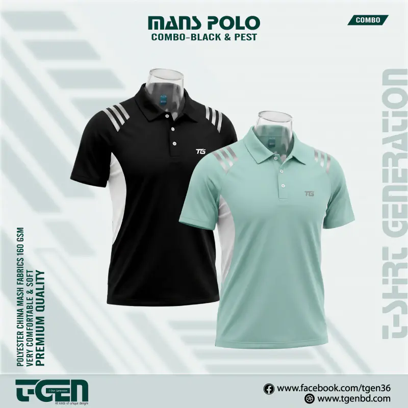Mash Polo 2 Pcs Combo - Black_Pest