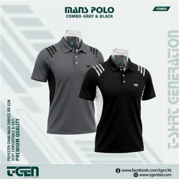 Mash Polo 2 Pcs Combo - Gray_Black