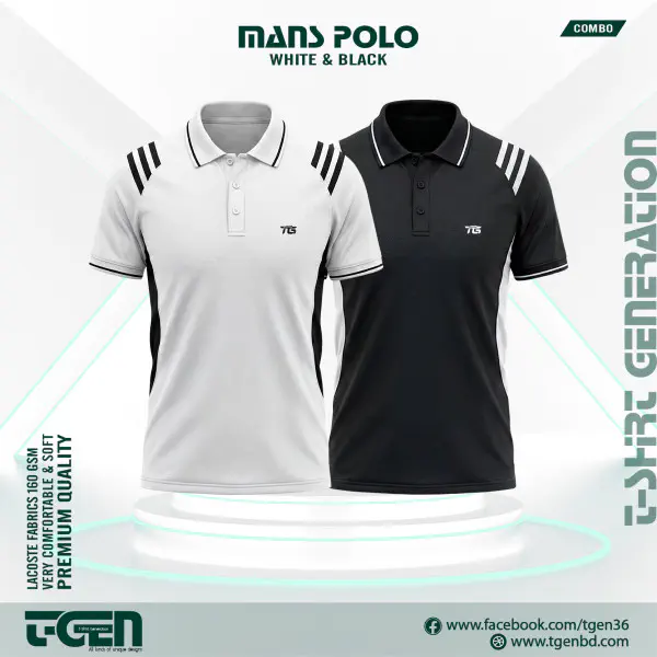 Lacoste Polo 2 Pcs Combo - White_Black