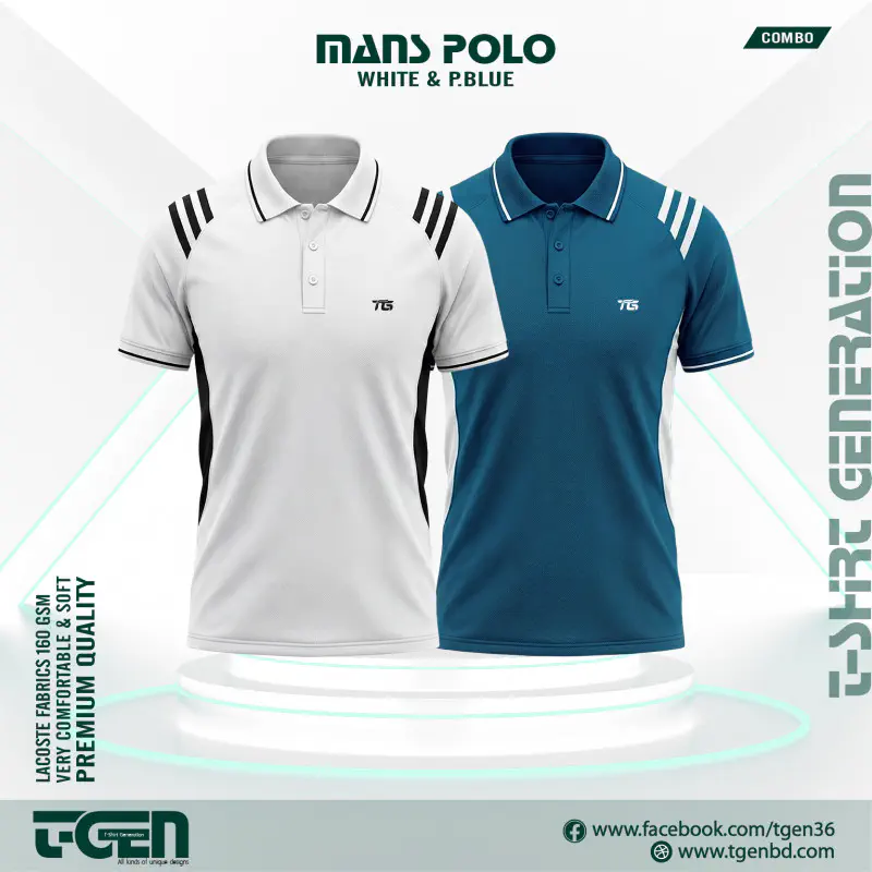 Lacoste Polo 2 Pcs Combo - White_Petrol