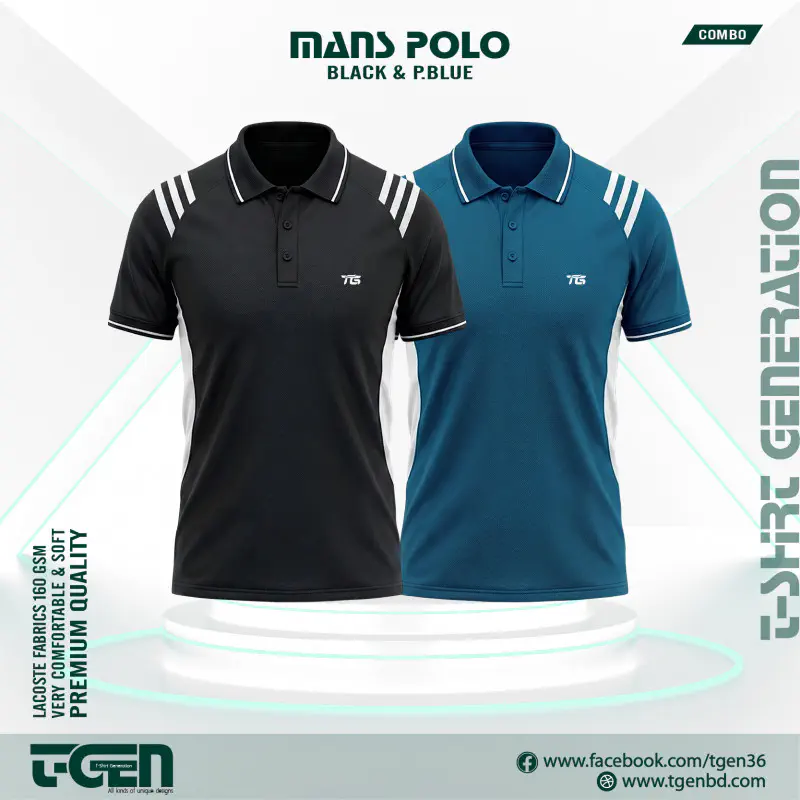 Lacoste Polo 2 Pcs Combo - Black_Petrol