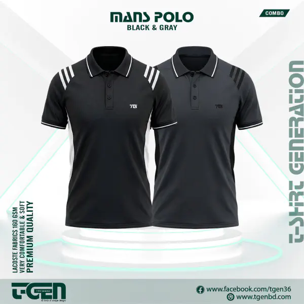 Lacoste Polo 2 Pcs Combo - Black_Gray
