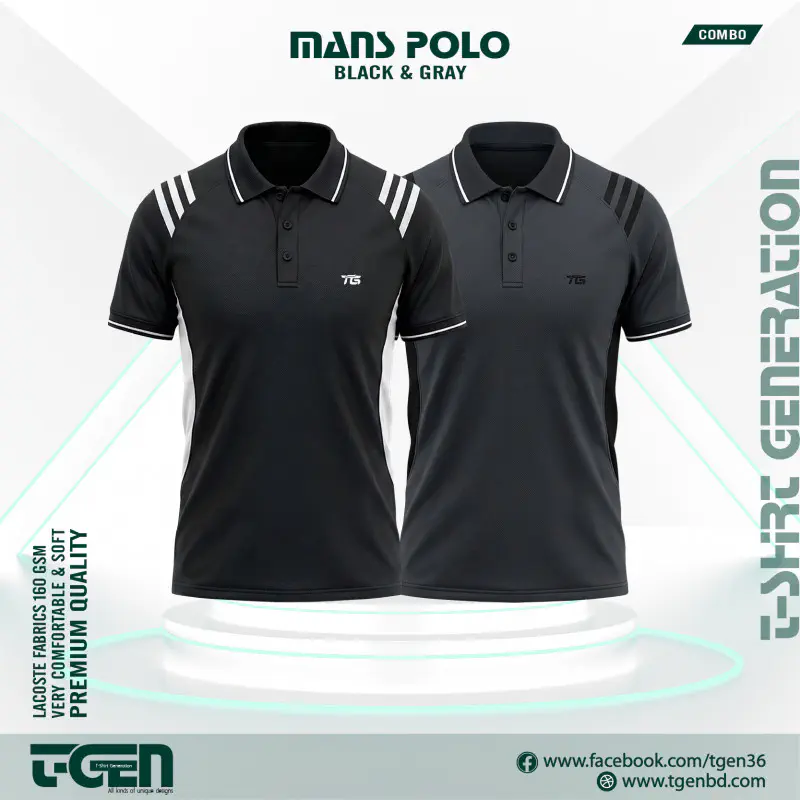 Lacoste Polo 2 Pcs Combo - Black_Gray