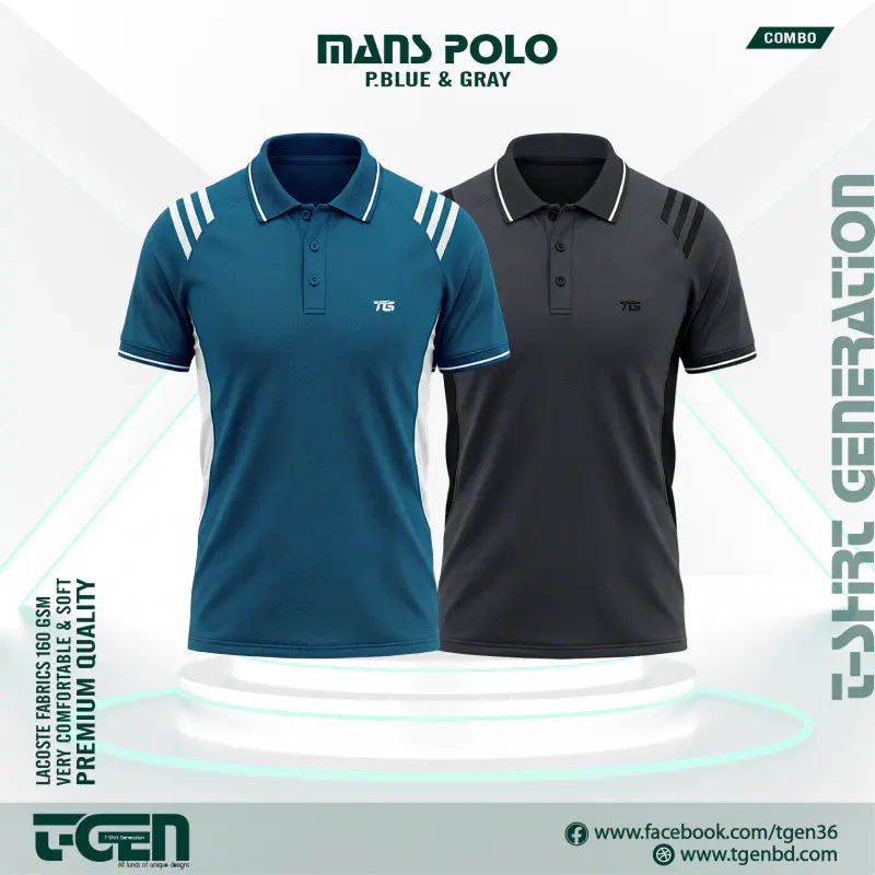 Lacoste Polo 2 Pcs Combo - Petrol_Gray