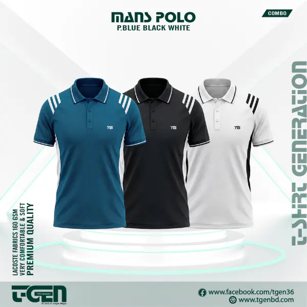 Lacoste Polo 3 Pcs Combo - Petrol_Black_White