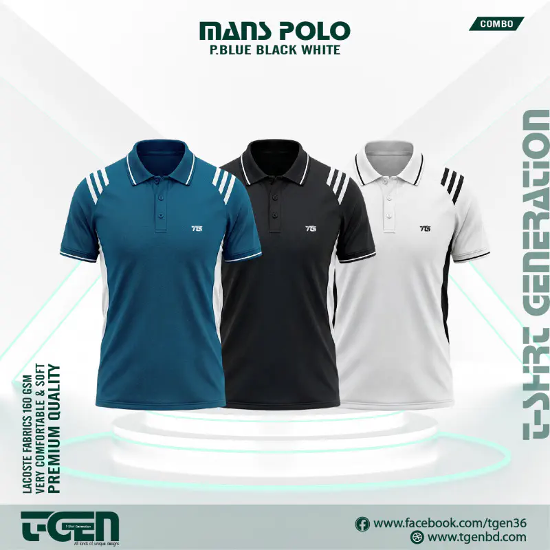Lacoste Polo 3 Pcs Combo - Petrol_Black_White