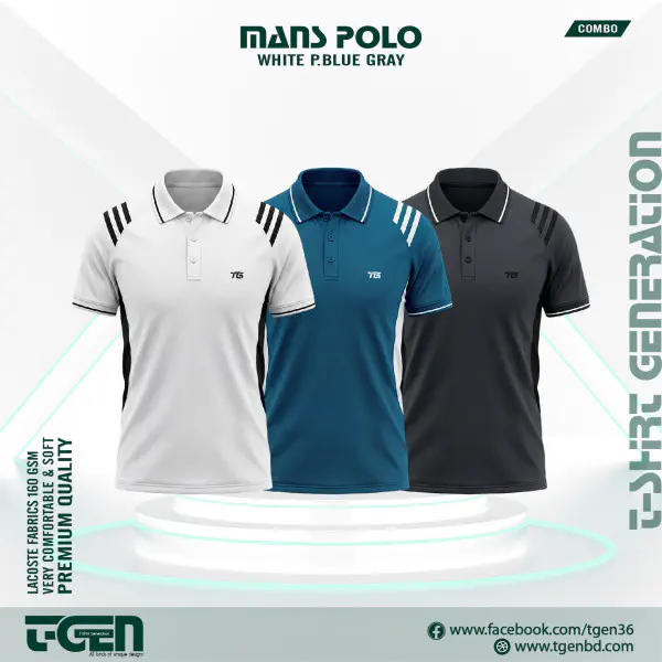 Lacoste Polo 3 Pcs Combo - White_Petrol_Gray