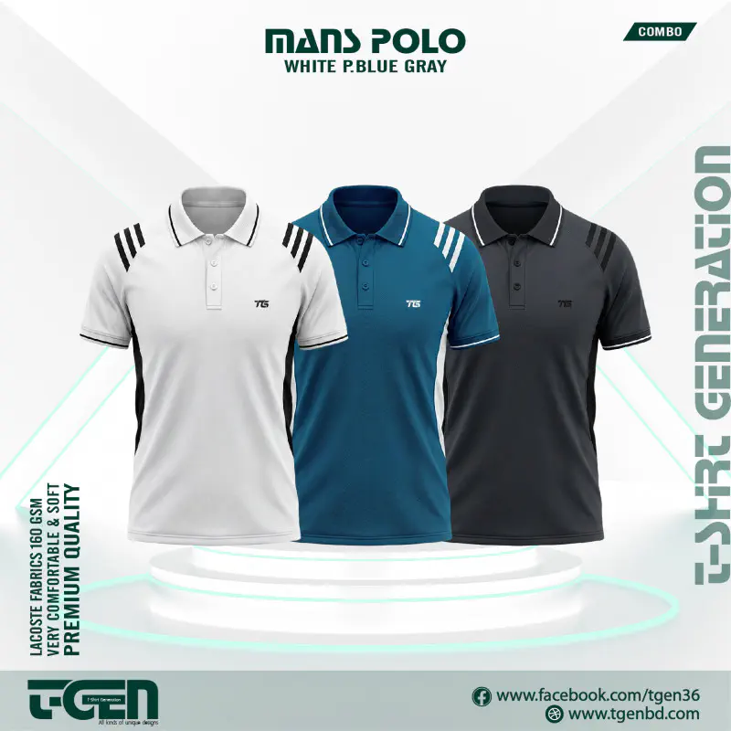Lacoste Polo 3 Pcs Combo - White_Petrol_Gray