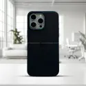Premium Vegan leather With Camera Metal Bumper Case For iPhone 15 To 16 Pro Max