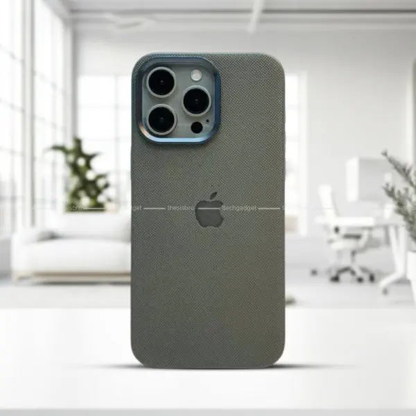 Premium Vegan leather With Camera Metal Bumper Case For iPhone 15 To 16 Pro Max
