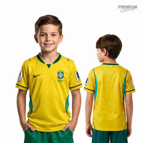 FIFA World Cup 2026 Brazil Kids Jersey | Premium Fan Edition