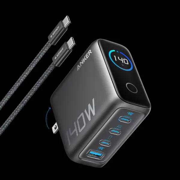 Anker Laptop Charger 140W, 4-Port, PD 3.1 with Touch Control, USB-C Cable (B2697)
