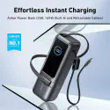 Anker Laptop Power Bank 25K mAh 165W, Built-In and Retractable Cables with Smart Display (A1695).