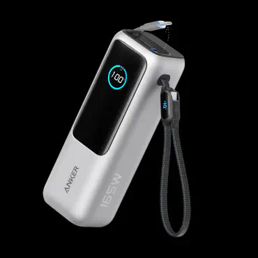 Anker Laptop Power Bank 25K mAh 165W, Built-In and Retractable Cables with Smart Display (A1695).