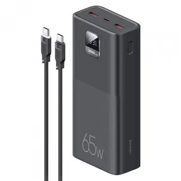USAMS-AT 65W Yattu Series Fast Charging Kit 30000mAh Power Bank with PD 100W Type-C to Type-C Cable.