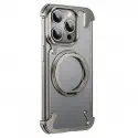 Creative Aluminum Metal Corner Bumper Frameless Phone Cover With Rotatable Ring Stand Phone Case for iPhone
