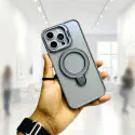 Premium Hard Rubber Bumper Camera & Magsafe Double Stand Case with Extra Lens Protector