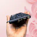 Swarovski Glossy Black Stone Side Bumper Rubber Case For Samsung Galaxy S24-Ultra S23-Ultra S22-Ultra