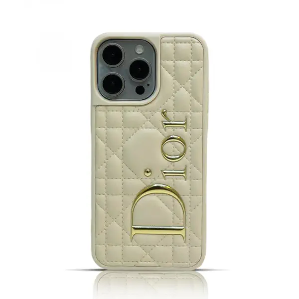 Luxury Dior Print Puffer Case For iPhone 12 To 16 Pro Max
