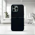 Premium Vegan leather With Camera Metal Bumper Case For iPhone 15 To 16 Pro Max