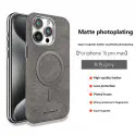 Suitable Plain Leather Electroplating Magnetic Wireless Charging Case For iPhone 