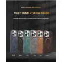 Suitable Plain Leather Electroplating Magnetic Wireless Charging Case For iPhone 