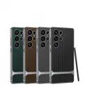GKK Electroplating Leather Straw Mat Pattern Case For Samsung Galaxy Ultra Series  