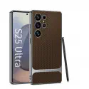 GKK Electroplating Leather Straw Mat Pattern Case For Samsung Galaxy Ultra Series  