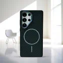 Luxury Slim Matte Carbon Fiber Cases for Samsung Galaxy Ultra Magsafe Wireless Charging PC Cover