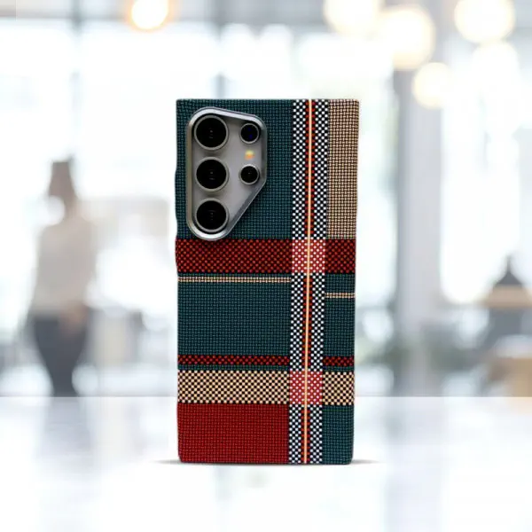 Metal Camera Frame Carbon Fiber Pattern Magnetic Case for Samsung Galaxy Ultra Series 