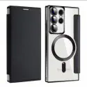 Luxury Business Leather Textured for Samsung Ultra Case Flip Wallet Design Protective Case Magnetic Charging