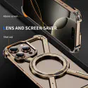Aluminum Alloy Frameless Case With Rotatable Holder Magnetic Metal Case For iPhone 
