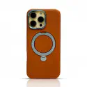 Luxury Carbon Fiber Texture PU Leather Magnetic Phone Case For iPhone 16 Pro Max & 16 Pro Metal Stand Protective Cover