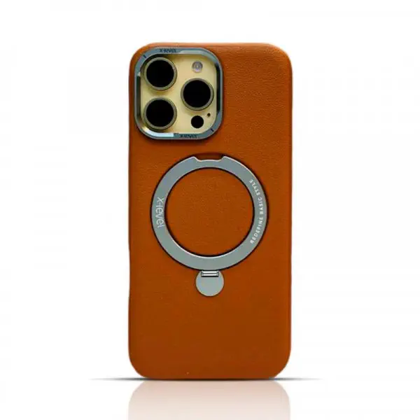 Luxury Carbon Fiber Texture PU Leather Magnetic Phone Case For iPhone 16 Pro Max & 16 Pro Metal Stand Protective Cover