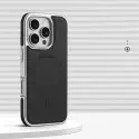 Luxury Business Plating Frame Leather Magnetic Wireless Charger Case for iPhone