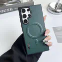 High Quality Hot Contrast Colors Leather Magnetic Charging Mobile Phone Case for Samsung Ultra Series