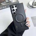 High Quality Hot Contrast Colors Leather Magnetic Charging Mobile Phone Case for Samsung Ultra Series