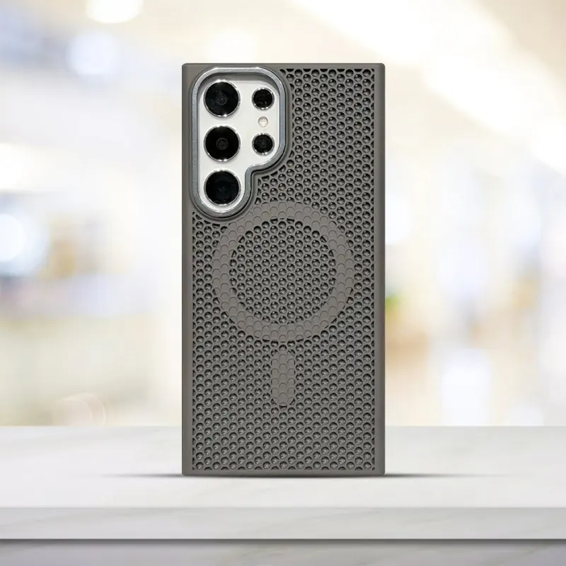 Heat Dissipation Mesh Bracket Cooling For Magnetic Wireless Charge Phone Case For Samsung Galaxy