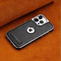 High-End Electroplating bracket Leather Case For iPhone 12 To 16 Pro Max 