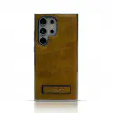 Suitable all-inclusive Bracket Electroplated Business Leather Case For Samsung Galaxy S25 S24 S23 S22 Ultra 