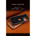 High-End Electroplating bracket Leather Case For iPhone 12 To 16 Pro Max 