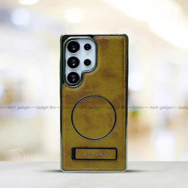 Jinduka Premium PU Leather Magsafe Supported Kickstand Hard Case For Samsung Galaxy Ultra Series