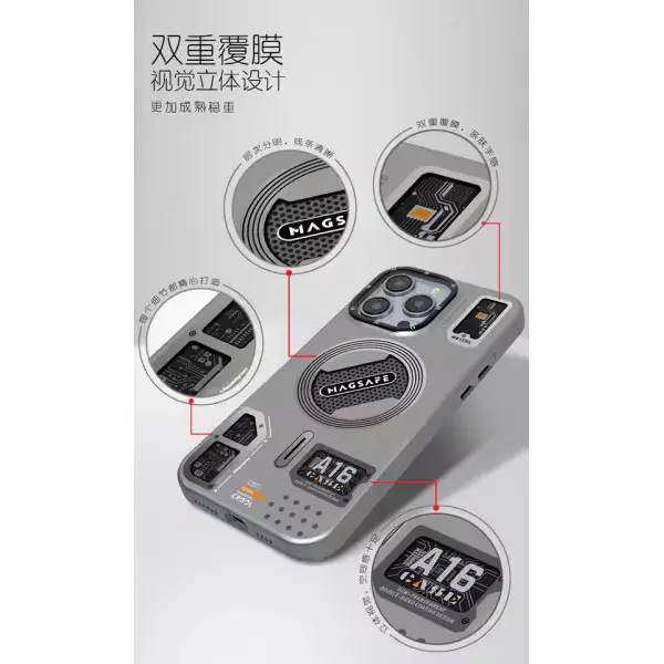 Luxury A16 Magnetic TPU Drop-Proof Case for iPhone