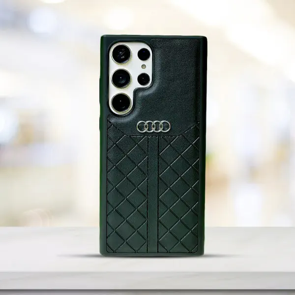 Luxury Audi Leather Back Cover Case for Samsung Galaxy Ultra Series