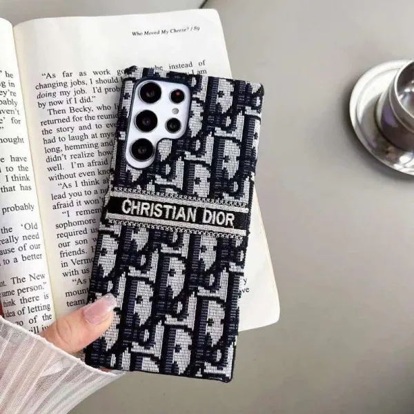 Luxury Christian Dior Pattern Designer Fabric Phone Case For Samsung Galaxy 