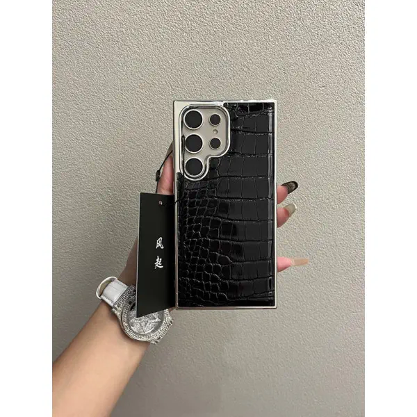 Luxury Crocodile Pattern Square Frame Case for Samsung Galaxy 