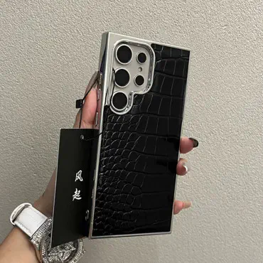Luxury Crocodile Pattern Square Frame Case for Samsung Galaxy 