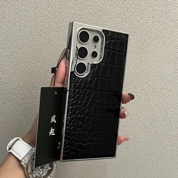 Luxury Crocodile Pattern Square Frame Case for Samsung Galaxy 