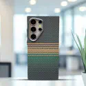 Luxo Carbon Fiber Pattern Metal Camera Frame Magnetic Case for Samsung Galaxy Ultra Series