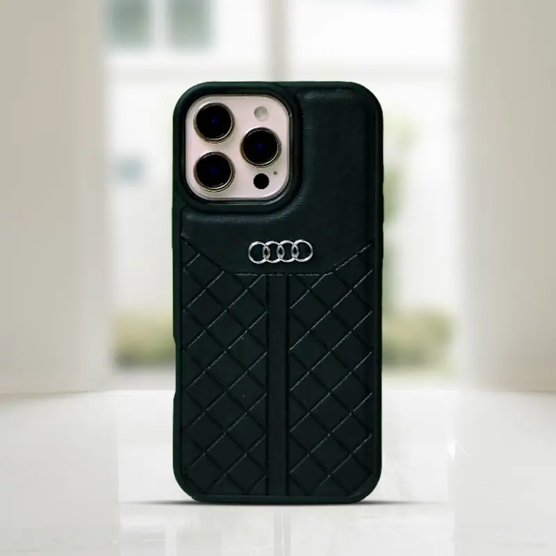 Premium Audi Genuine Leather iPhone Case 12 to 17 Pro Max